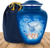 Dove Urn for Ashes - Handcrafted Cremation Urn, Large Burial Urns for Ashes Adult Male - Urns for Human Ashes Adult Female, Funeral Decorative Urns - Dove, Up to 200 LBS